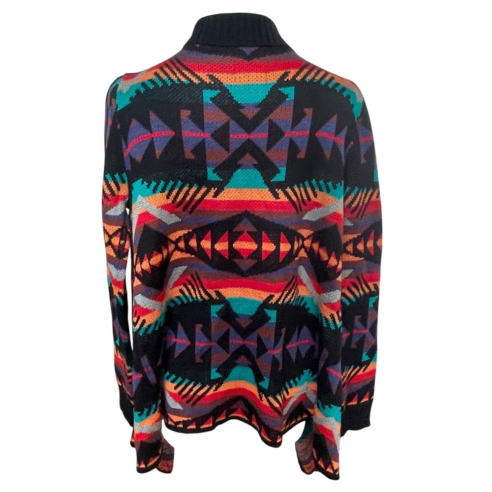 UNIF Black Western Aztec Oversized Knit Cardigan XS Cowboycore Fringe Festival